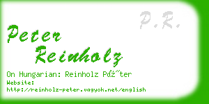 peter reinholz business card